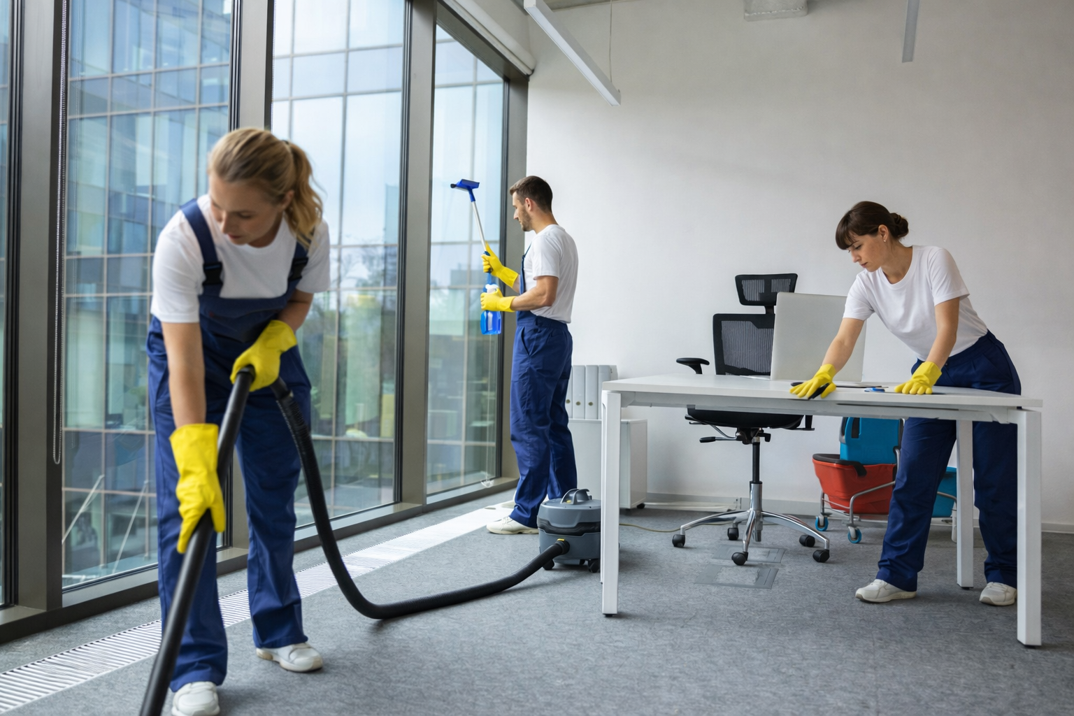 Professional cleaning team
